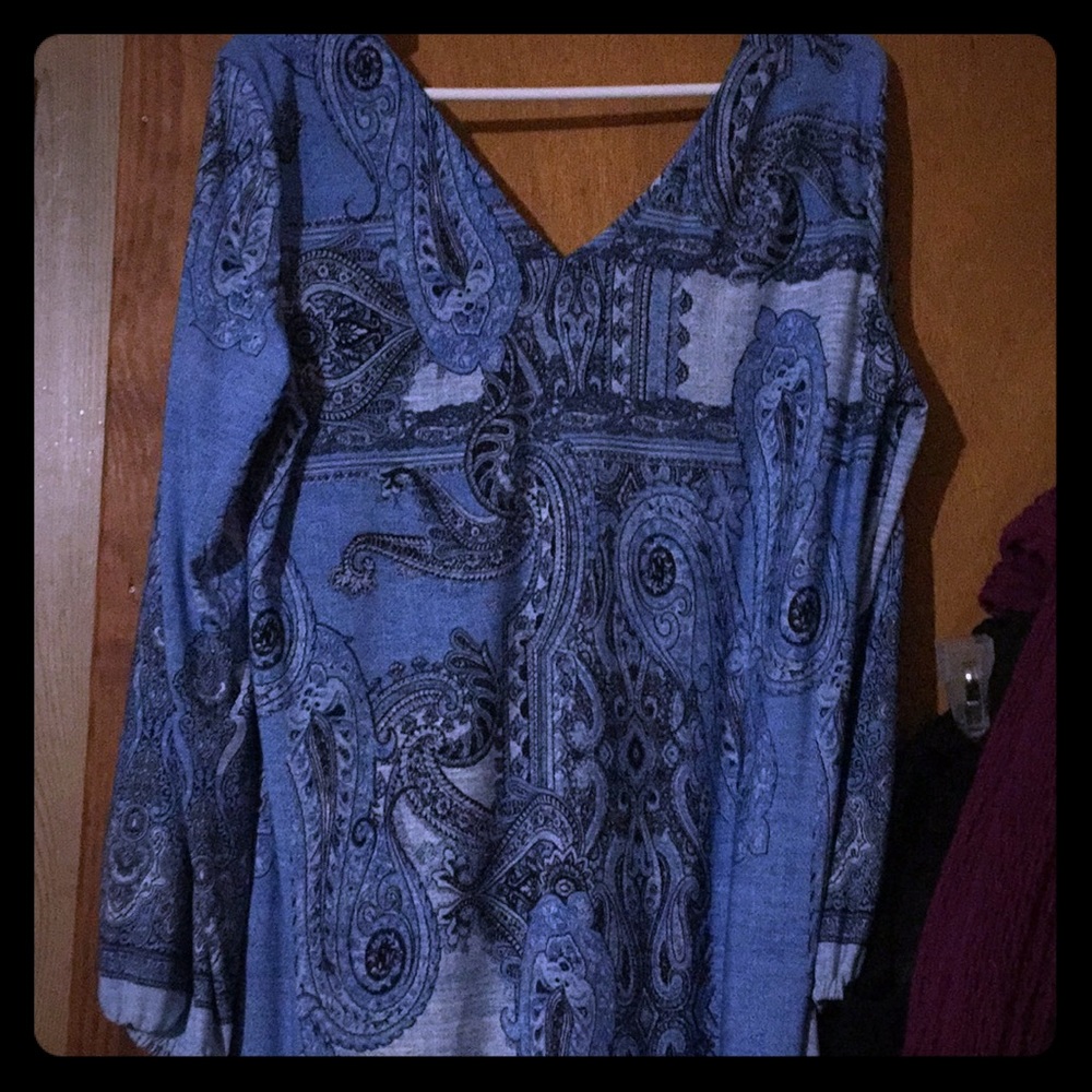 Blue print dress